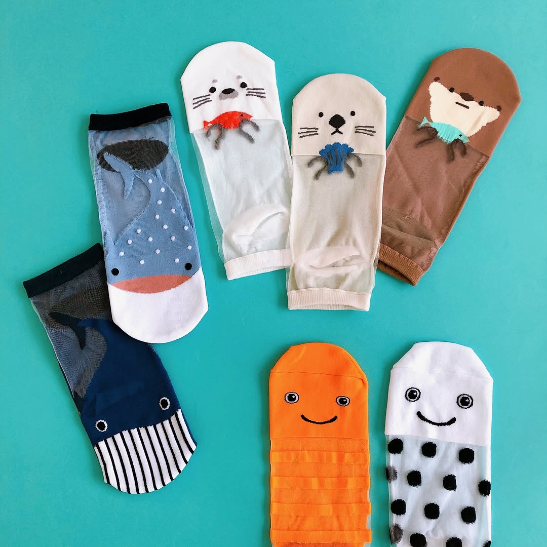 キャンドゥ シースルー靴下 海のいきもの