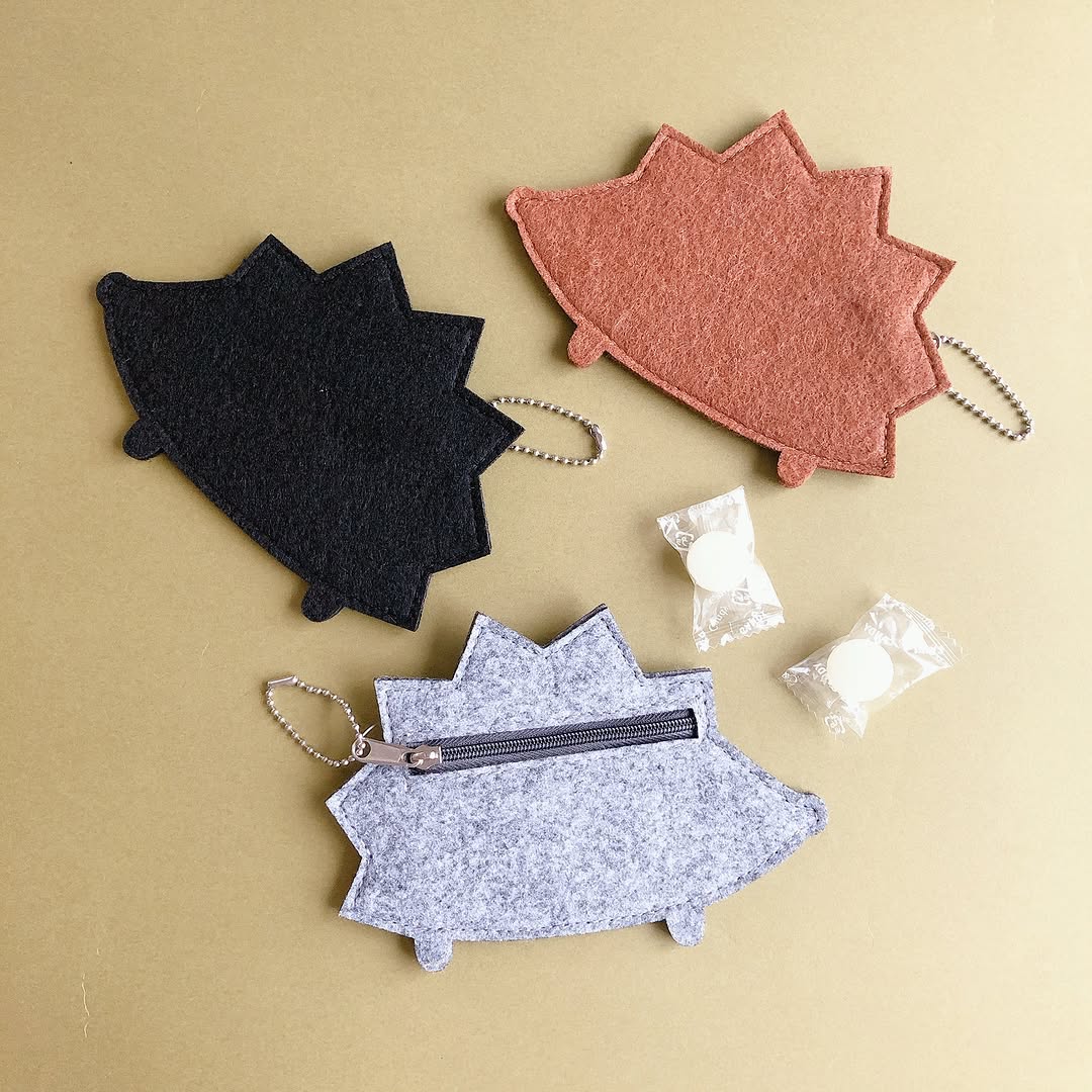 フェルトハリネズミコインケース