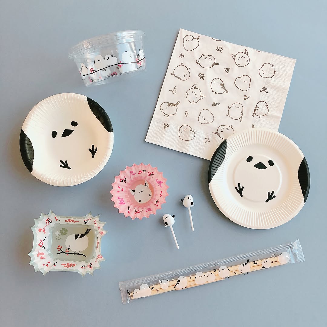 シマエナガ柄 お弁当グッズ