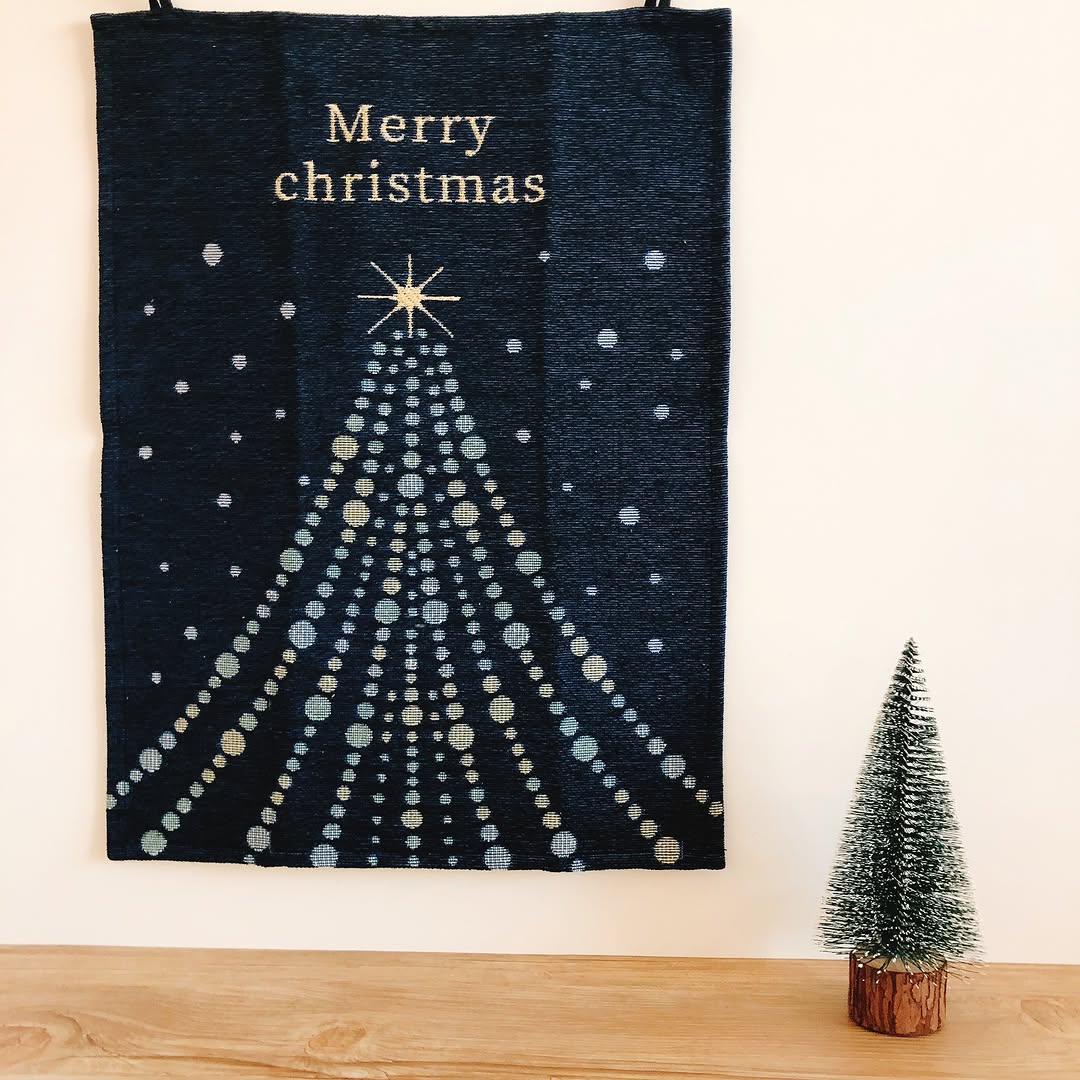 キャンドゥ ジャカード クリスマス タペストリー クッションカバー