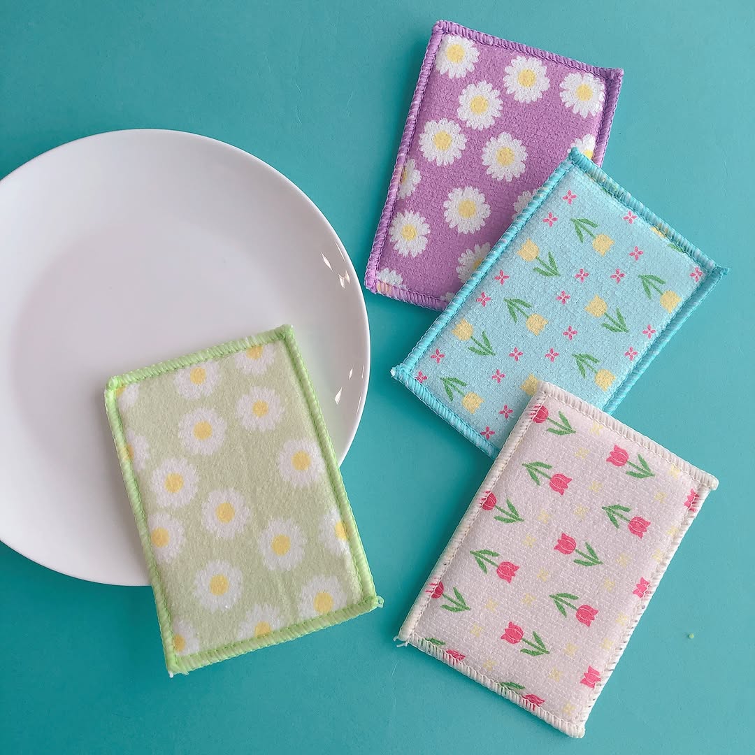 マイクロファイバースポンジフラワー4P キャンドゥ