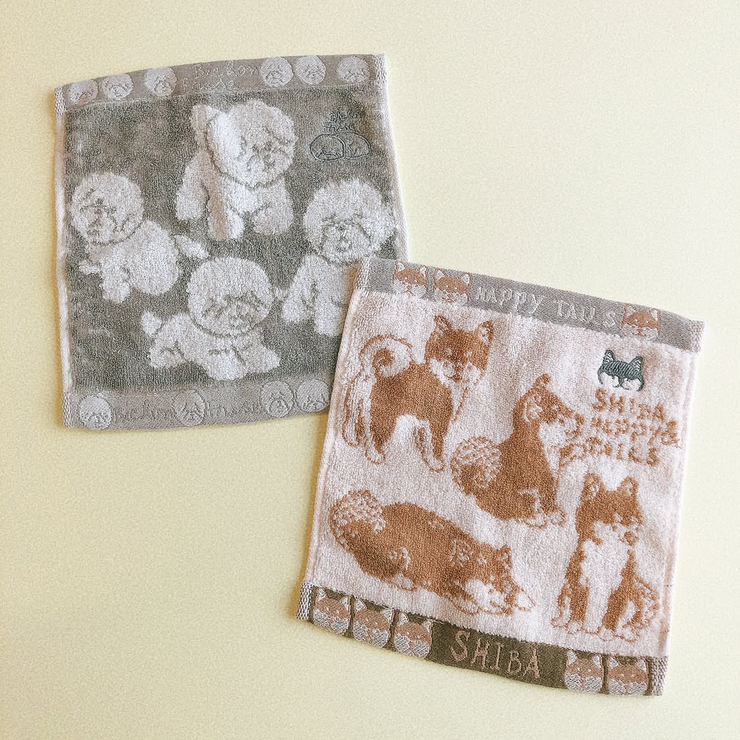 犬柄ハンカチタオル 柴犬 ビションフリーゼ キャンドゥ