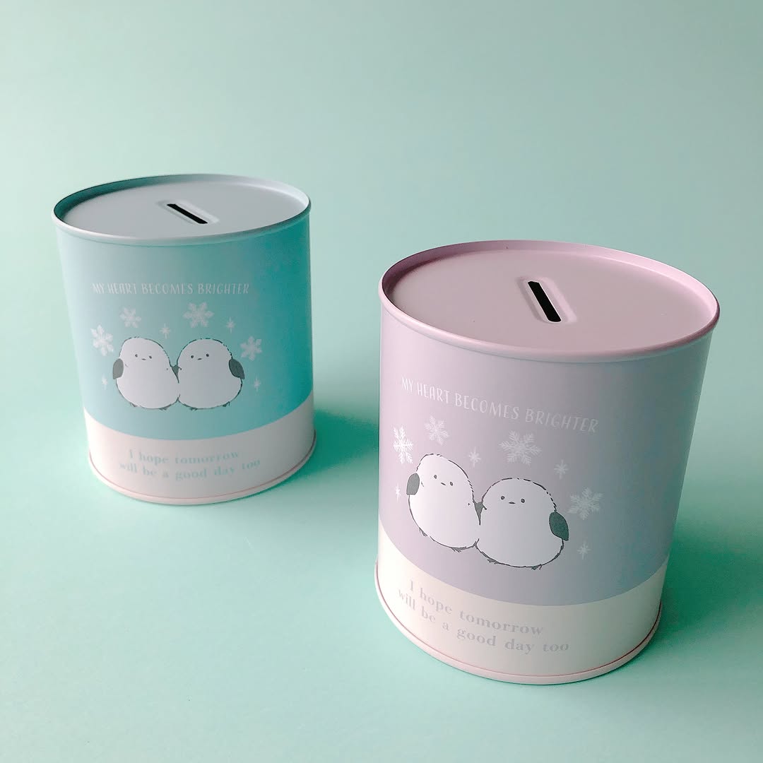 シマエナガ 缶貯金箱 キャンドゥ