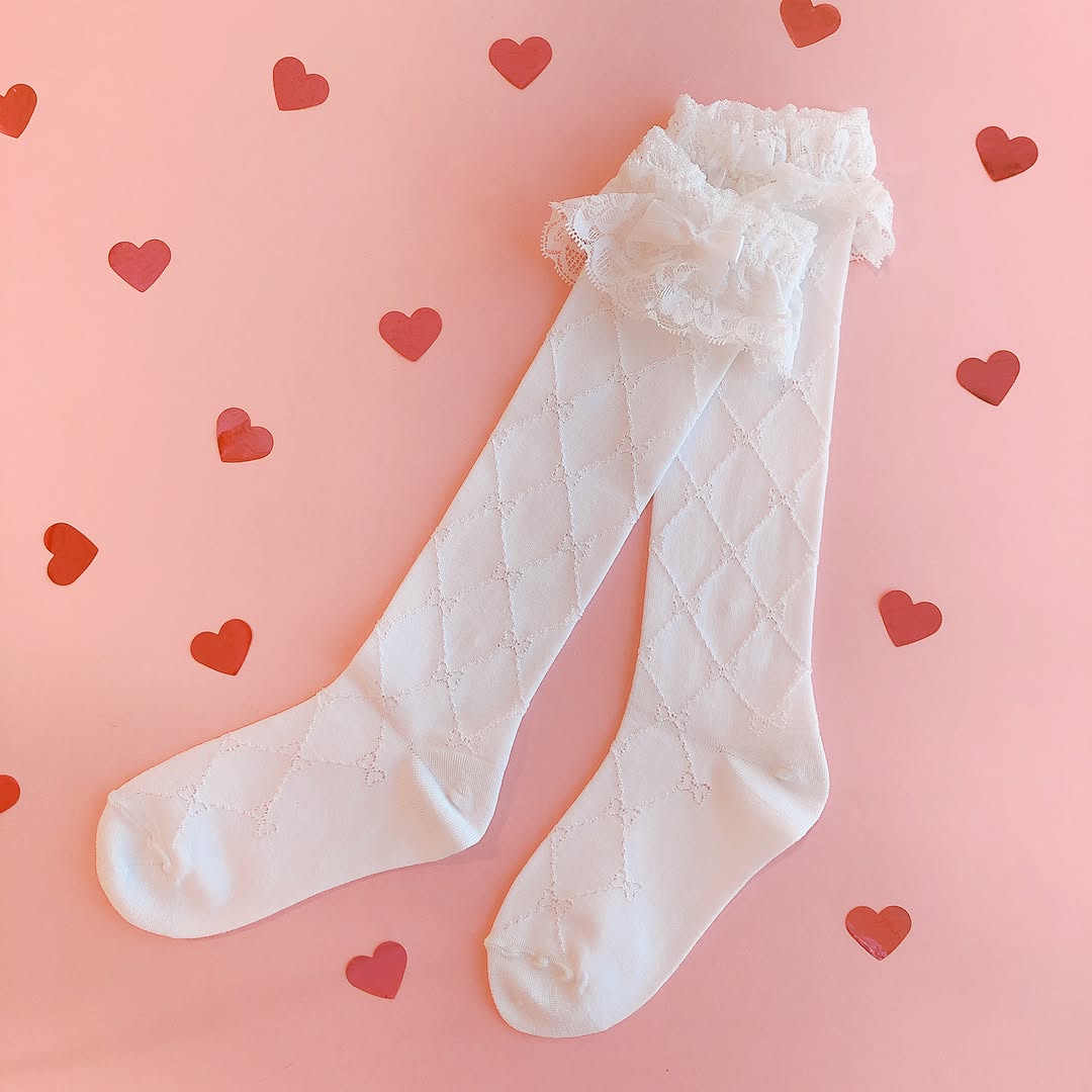 子供ハイソックスフリルリボン キャンドゥ