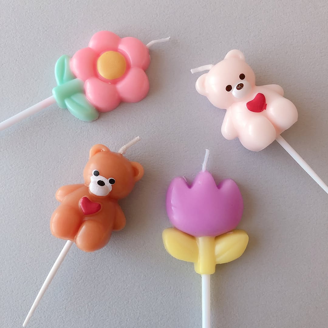 キャンドゥ ケーキキャンドル フラワー くま