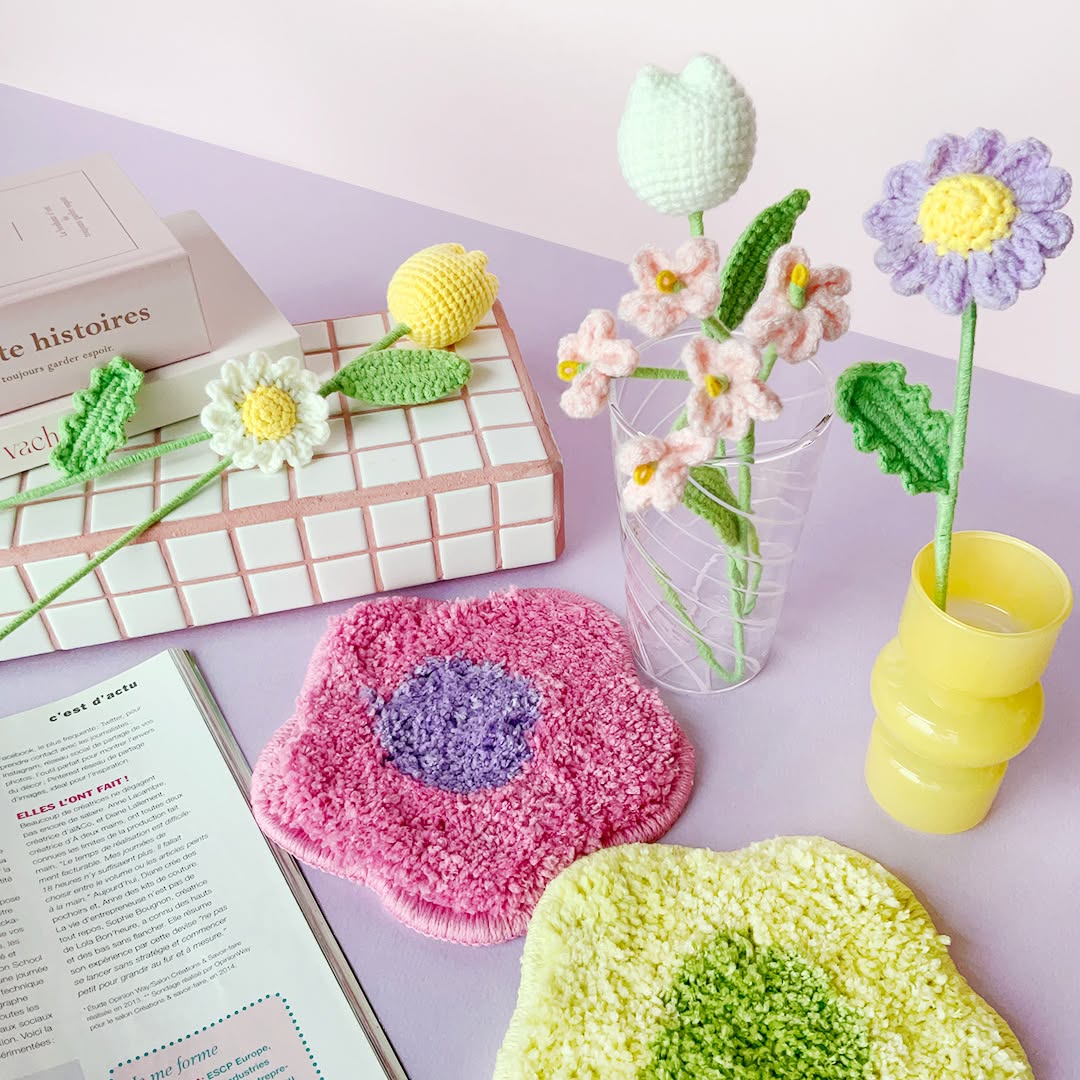 キャンドゥ ニットフラワー インテリア