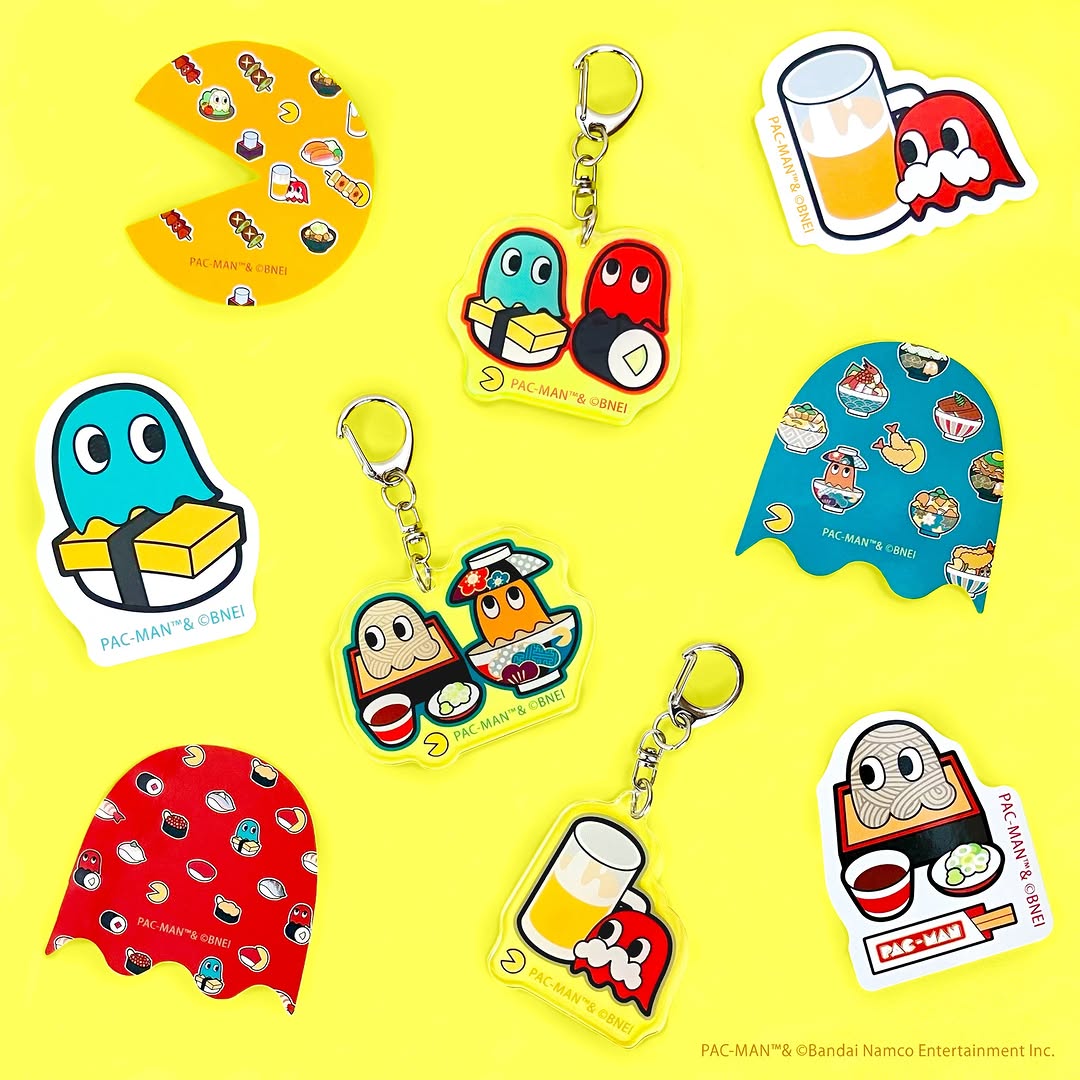 キャンドゥ パックマン ステッカー アクリルキーホルダー