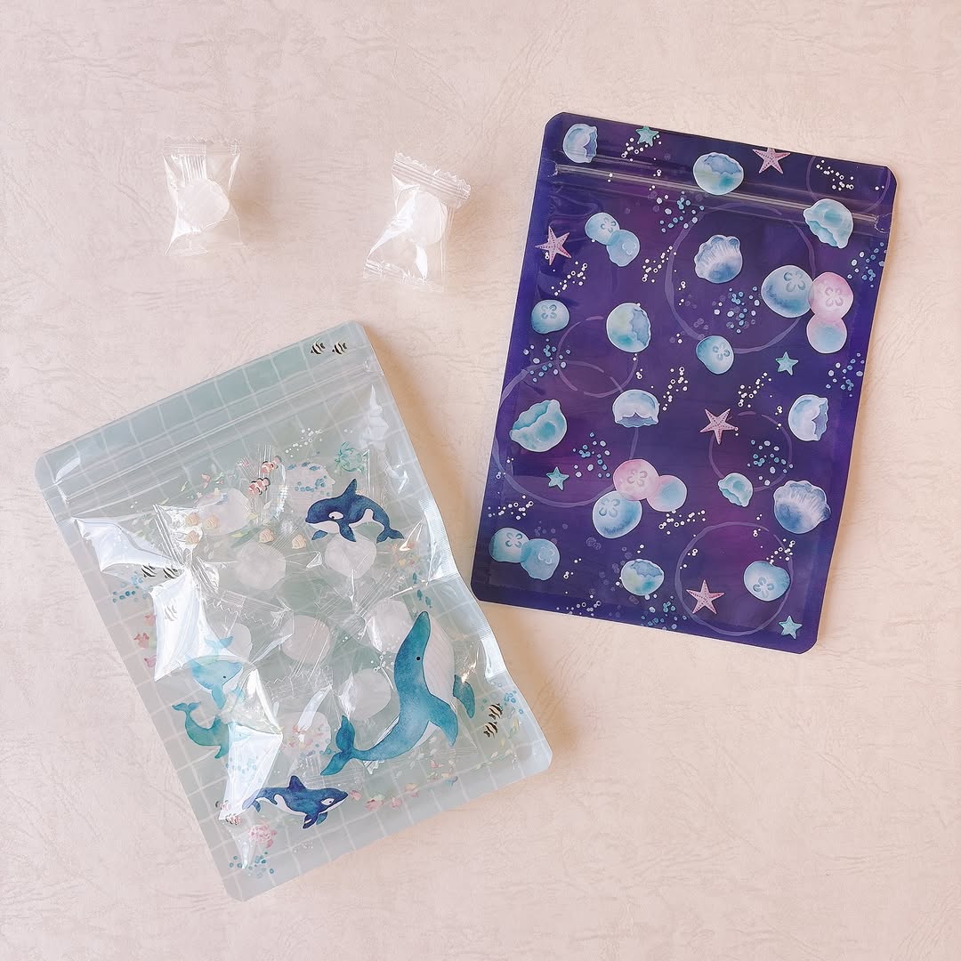 キャンドゥ 夏柄ジップバッグ