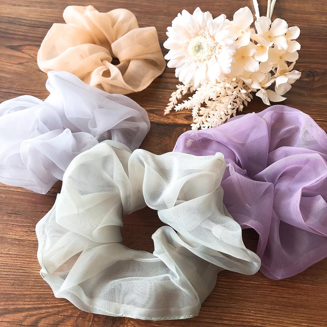 オーガンジーボリューミーシュシュ