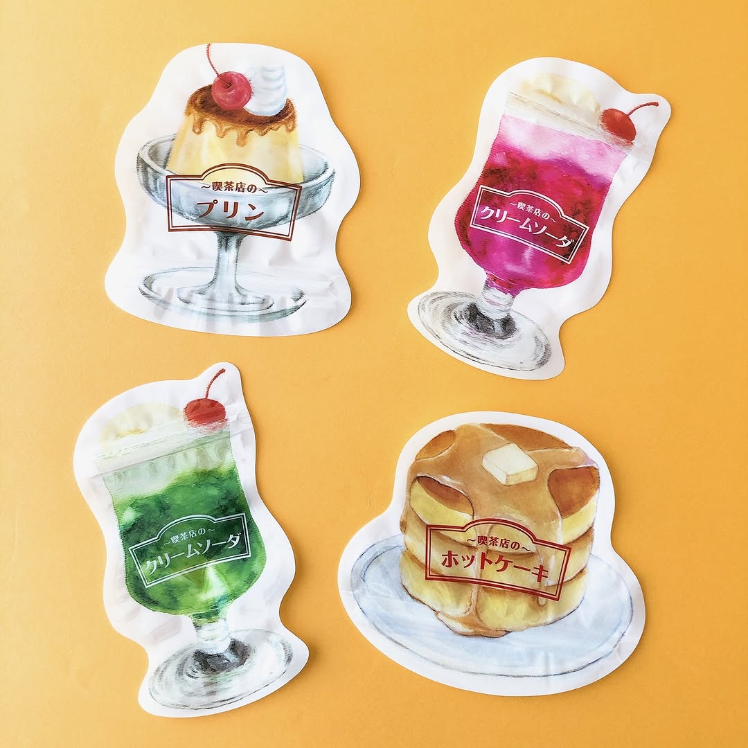 キャンドゥ 喫茶店モチーフ ダイカットジップバッグ