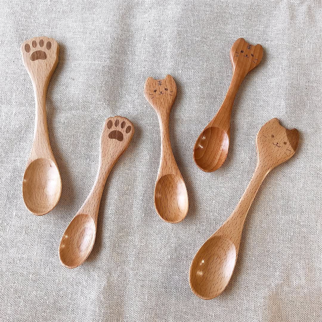 キャンドゥ 木製スプーン ねこ・肉球