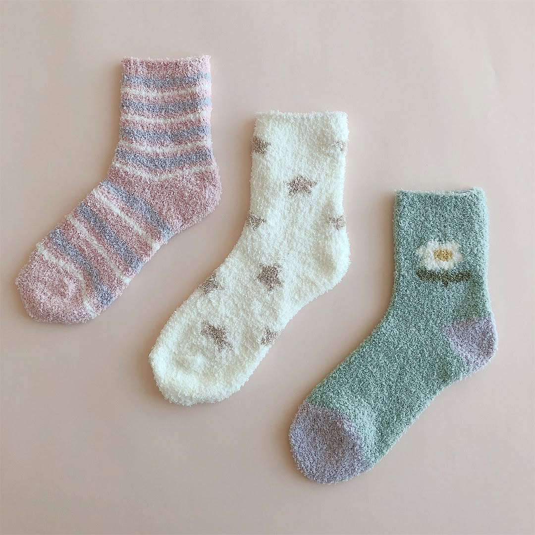 キャンドゥ 婦人モールソックス ふわふわもこもこ靴下