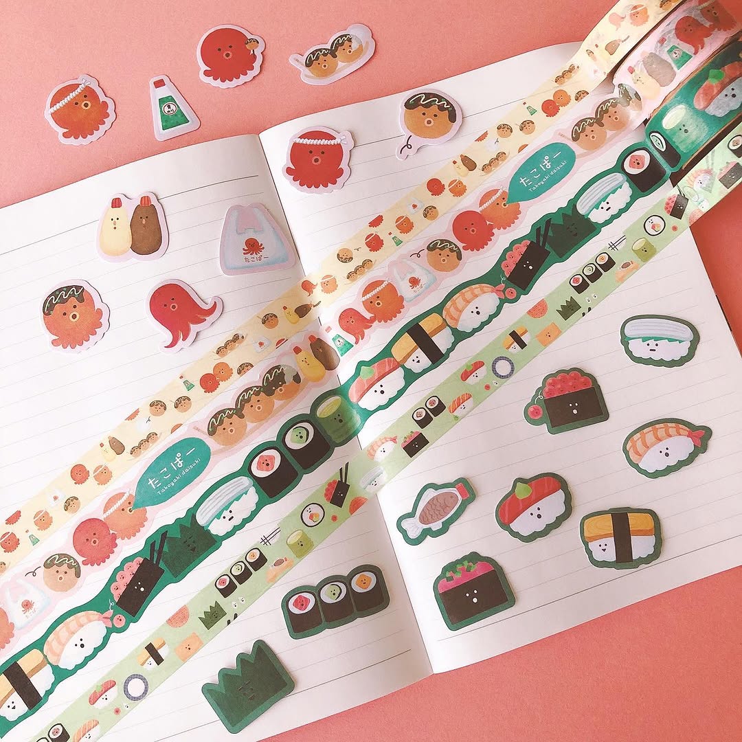 キャンドゥ ふーどシリーズのマスキングテープとフレークシール